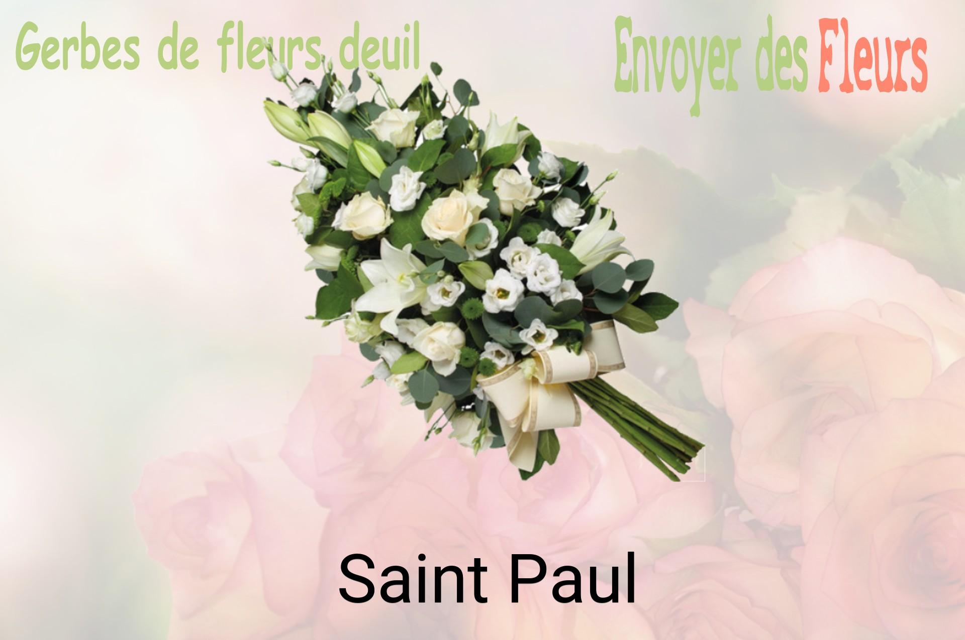 Gerbe de fleurs de deuil livrée à Saint-Paul